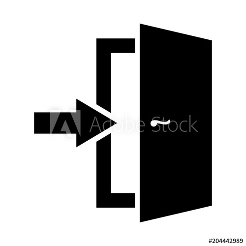 500x500 Simple Black Exit Door Icon Minimalist Icon Isolated On White