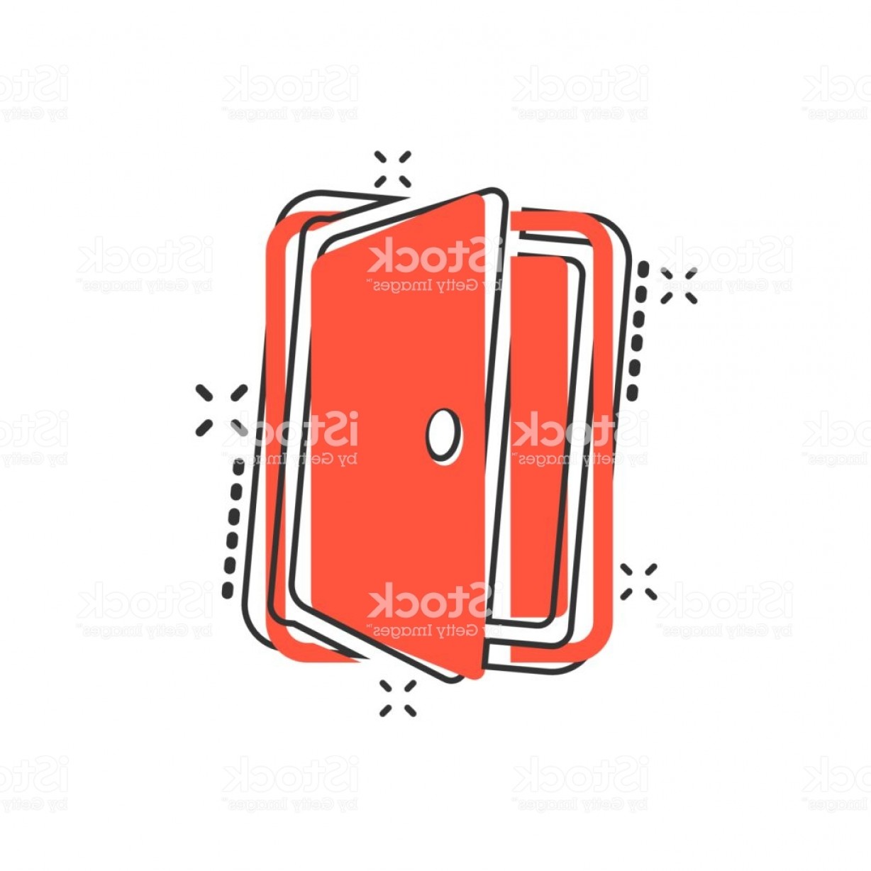 1228x1228 Vector Cartoon Entrance Door Icon In Comic Style Exit Doors