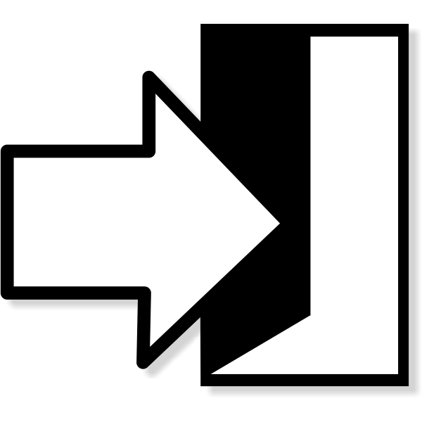 600x600 Enter Exit Icon Contour Cut Decal X