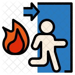 256x256 Fire Exit Icon Of Colored Outline Style