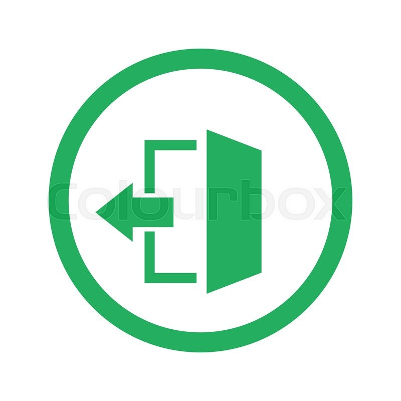 800x800 Flat Green Exit Icon And Green Circle Stock Vector Colourbox