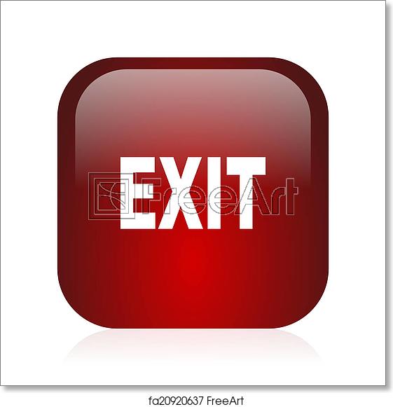 561x581 Free Art Print Of Exit Icon Square Red Glossy Icon Freeart