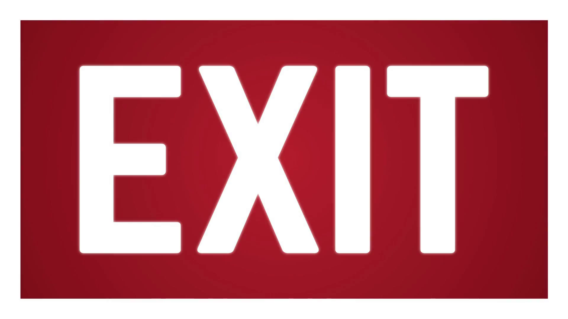 1920x1080 Red Exit Icon Sign Flashing Animation Loop Motion Background