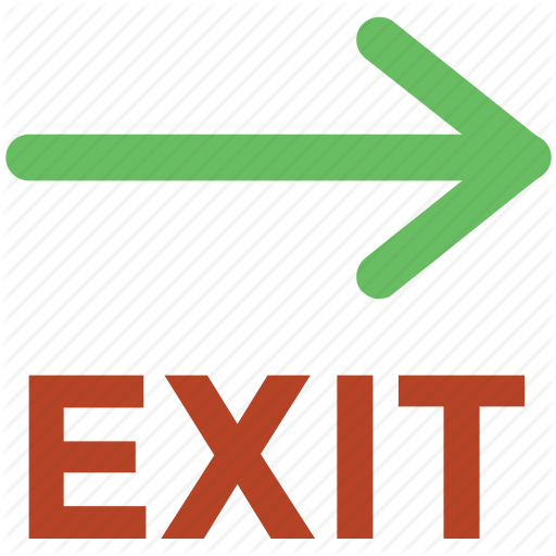 512x512 Exit, Exit Arrow, Exit Sign, Exit Signal, House Door, Out Sign Icon
