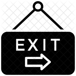 256x256 Exit Sign Icon Of Glyph Style