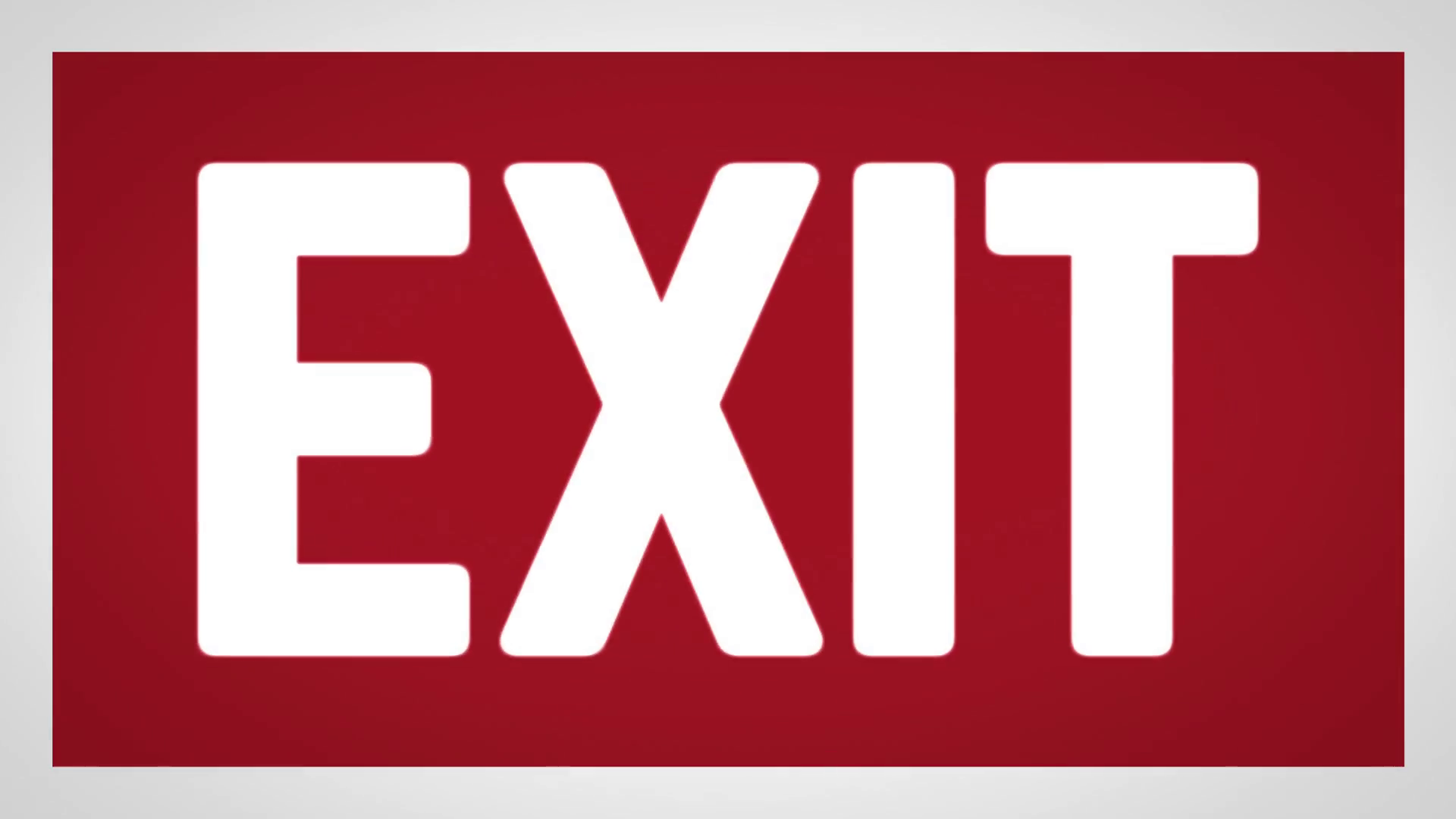 1920x1080 Red Exit Icon Sign Flashing Animation Loop Motion Background