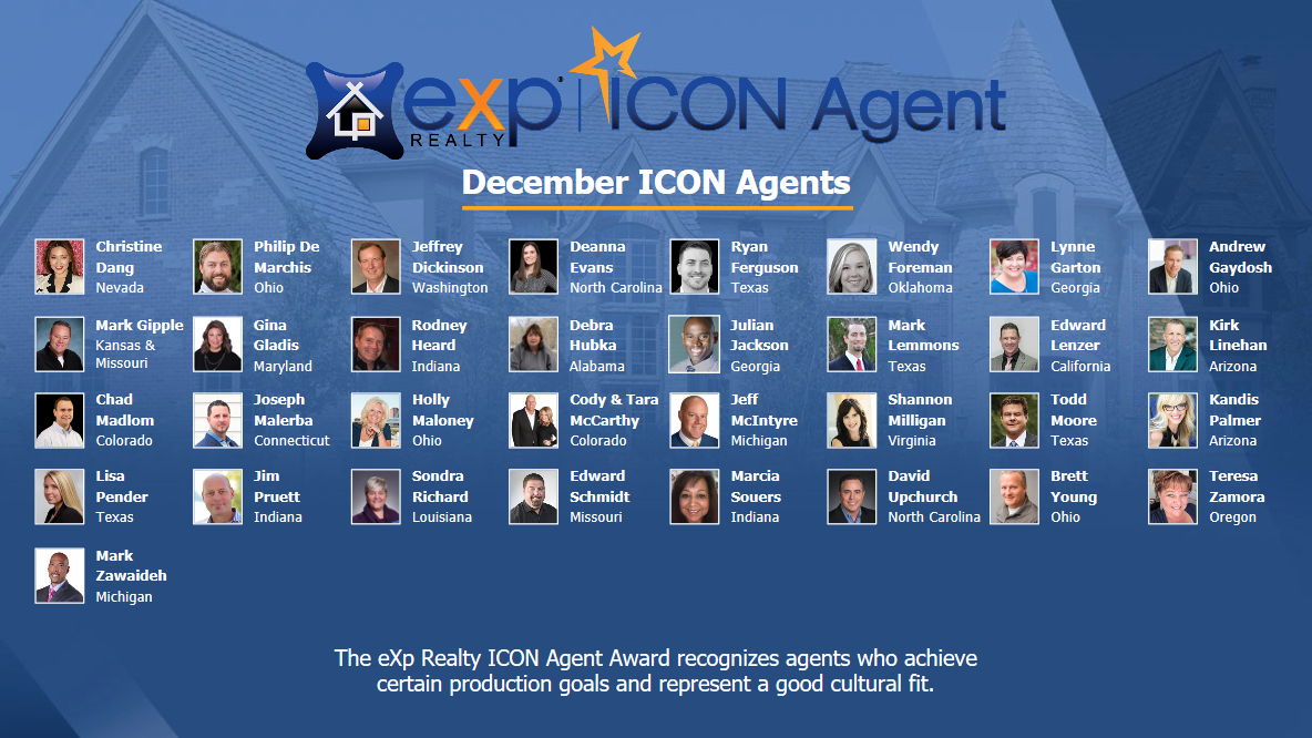 1184x666 Exp Realty Announces December Icon Agents