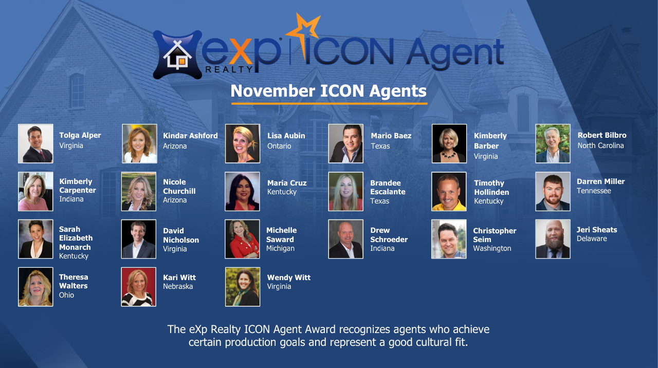 1280x716 Exp Realty Announces November Icon Agents