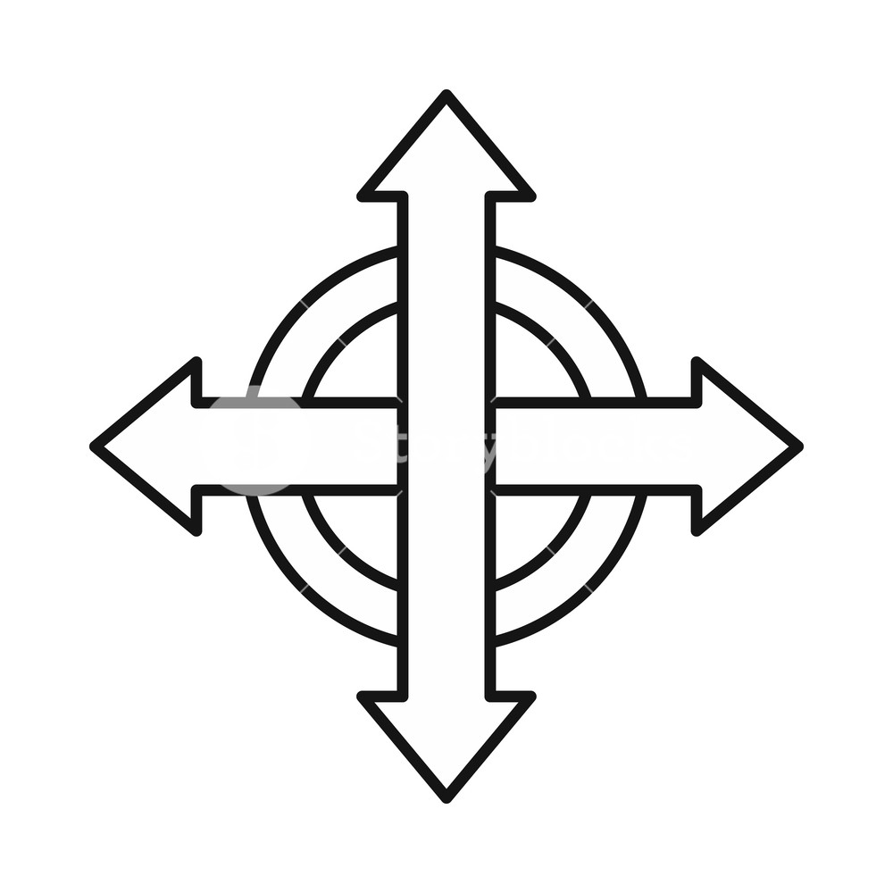 1000x1000 Expand Arrows Icon In Outline Style On A White Background Royalty