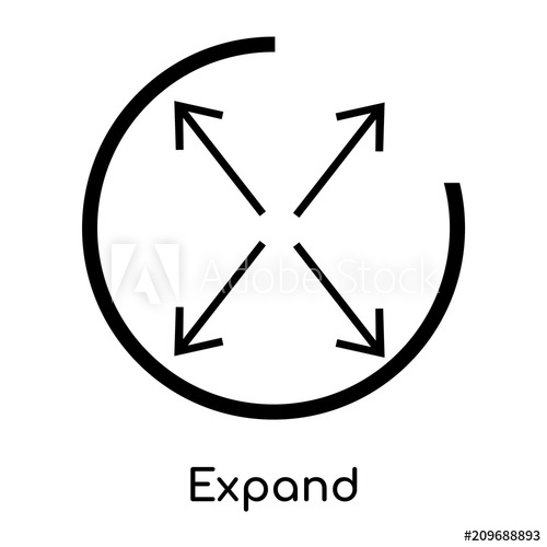 500x500 Expand Icon Vector Sign And Symbol Isolated On White Background