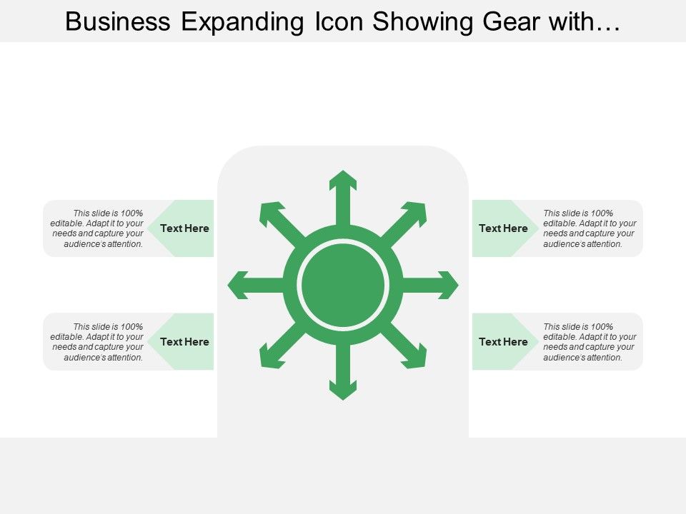 960x720 Business Expanding Icon Showing Gear With Multidirectional Arrows