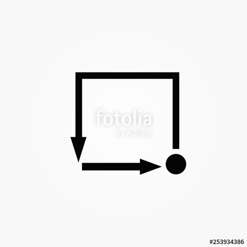 500x500 Repetitive Process Icon With Square Arrows Explanation Icon