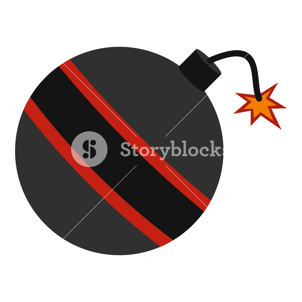 1000x1000 Bomb Ready To Explode Icon Flat Isolated On White Background