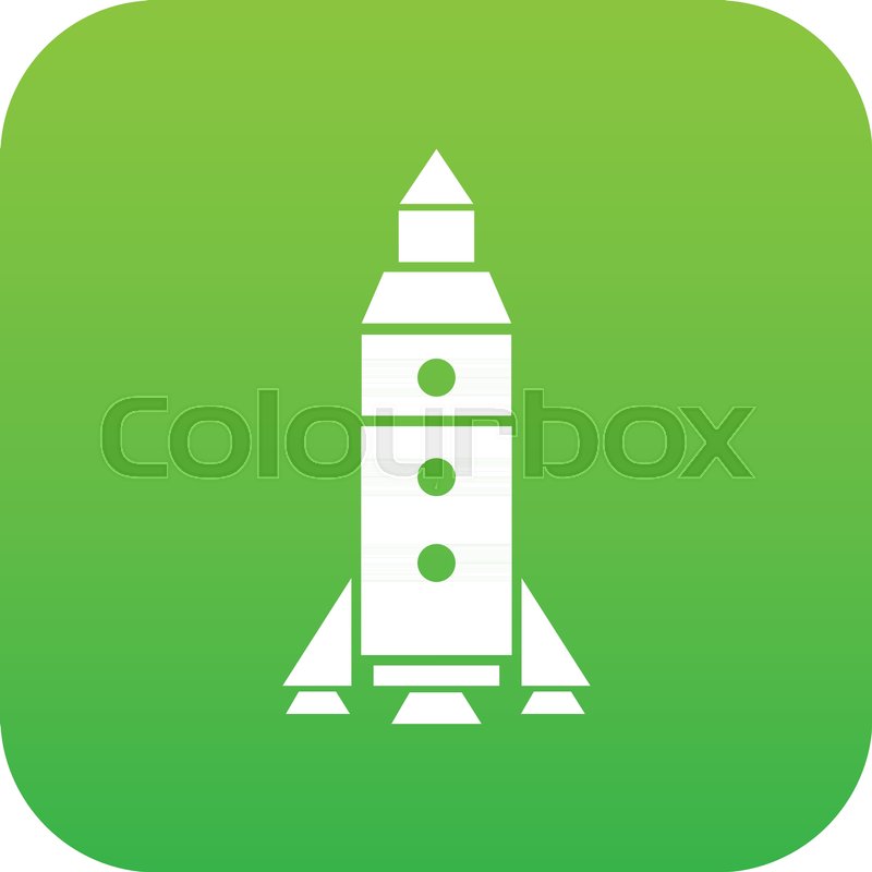 800x800 Rocket Exploration Icon Green Vector Stock Vector Colourbox