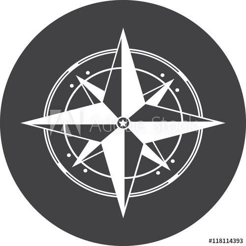 500x500 Compass Old Vintage Map North Travel Exploration Icon Vector Sign