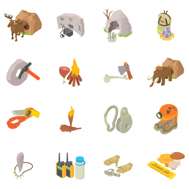 626x626 Cave Exploration Icon Set Vector Premium Download