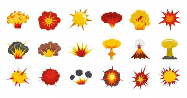 626x328 Explosion Icon Set Flat Set Of Explosion Vector Icons Collection