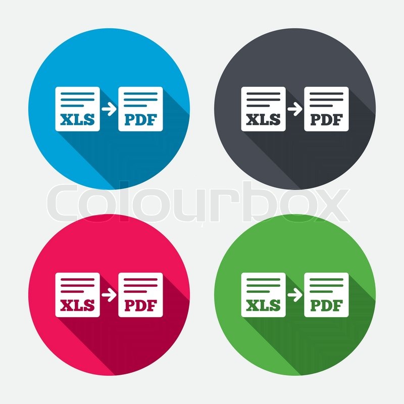 800x800 Export Xls To Pdf Icon Document Stock Vector Colourbox