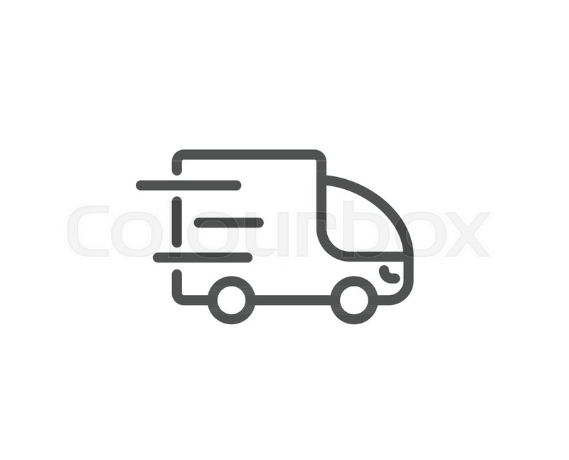 800x647 Truck Delivery Line Icon Express Stock Vector Colourbox