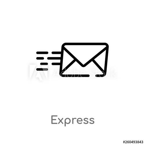 500x500 Outline Express Vector Icon Isolated Black Simple Line Element