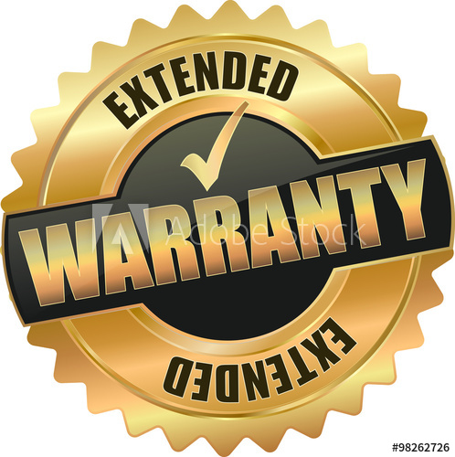 498x500 Golden Shiny Vintage Extended Warranty Vector Icon Seal Sign