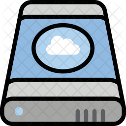256x256 External Drive Icon Of Colored Outline Style