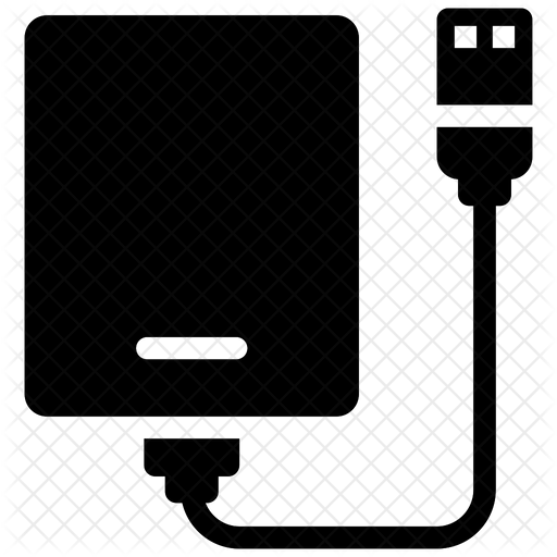 512x512 External Hard Drive Icon Of Glyph Style