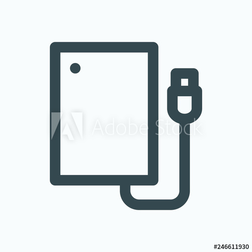 500x500 External Hard Disk Outline Icon, Portable Usb Hdd