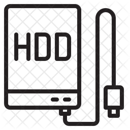 256x256 External Harddisk Icon Of Line Style