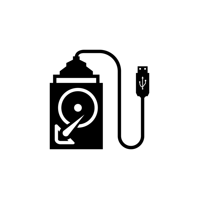 640x640 External Hard Drive Icon Vector Illustration Isolated, Vector