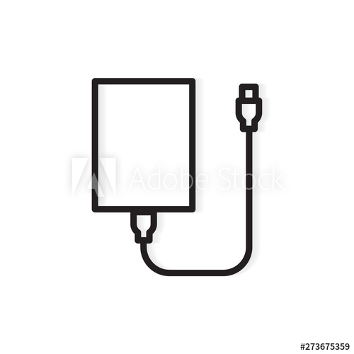 500x500 External Hard Drive Icon Vector Illustration