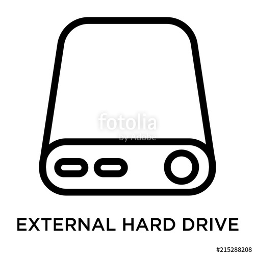 500x500 External Hard Drive Icon On White Background Modern Icons Vector