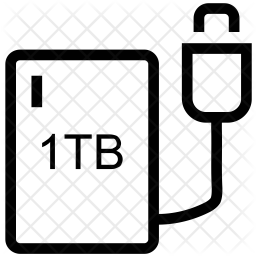 256x256 External Hard Disk Icon Of Line Style
