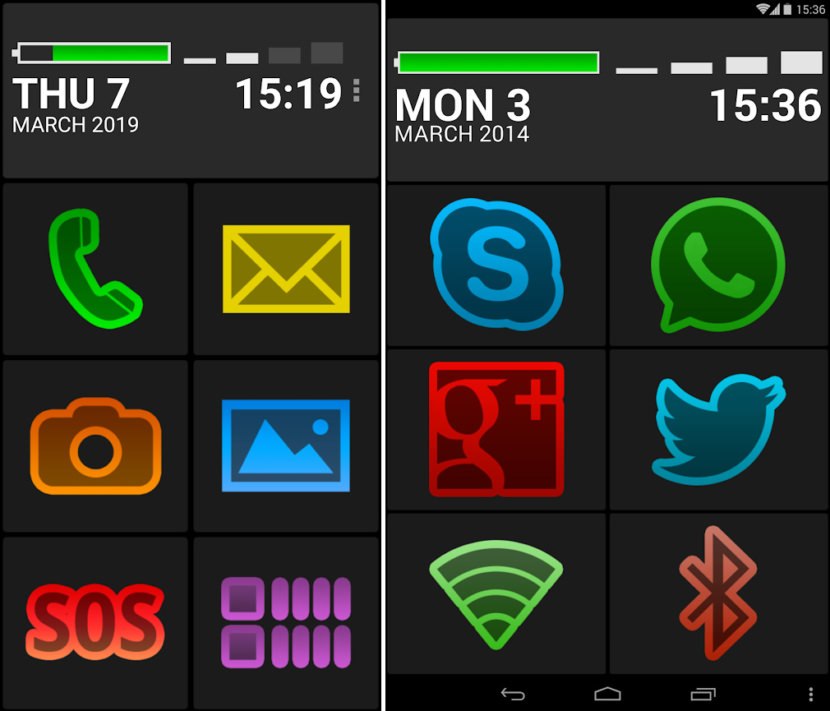 830x711 Senior Mode 'themes' With Big Icons For Android Smartphone