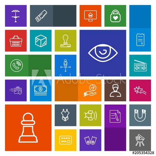 500x500 Modern, Simple, Colorful Vector Icon Set With Cooking, Game