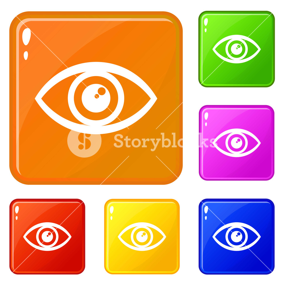 1000x1000 Human Eye Icons Set Collection Vector Color Isolated On White
