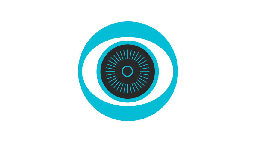 852x480 Beautifully Animated Looping Eye Icon Stock Footage Video