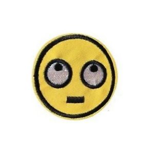 300x300 Eye Roll Smile Face Emoji Iron On Patchadgeappliquetransfer