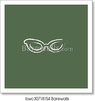 362x382 Eyeglasses Icon Drawn In Chalk, Art Print Barewalls Posters