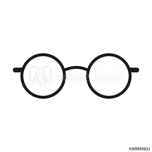 500x500 Glasses Icon Vector, Eyeglasses Symbol