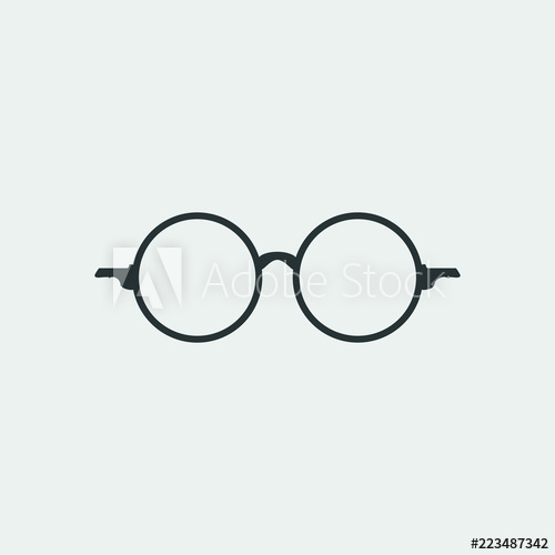 500x500 Harry Potter Eyeglasses Icon, Vector Illustration Flat Icon