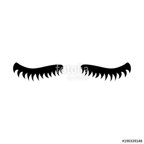 500x500 Eyelash Cute Eyelashes Black Lashes Vector Icon Stock Image