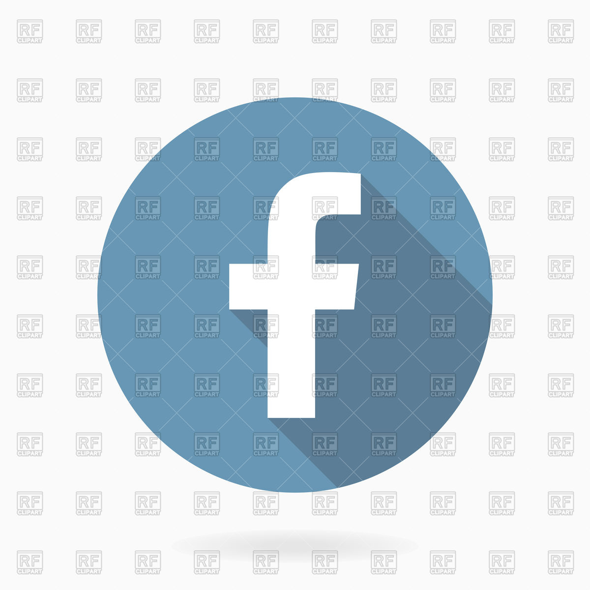 1200x1200 Letter F Icon In Blue Circle With Flat Design Vector Image