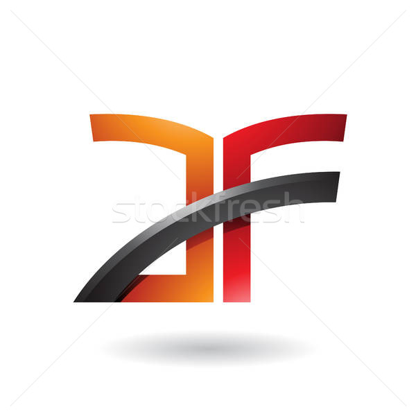 600x600 Orange And Red Dual Letter Icon Of A And F Vector Illustration