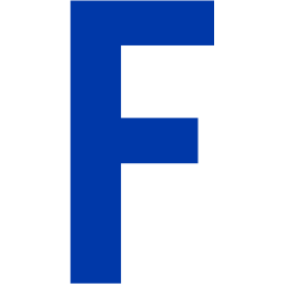 256x256 Royal Azure Blue Letter F Icon