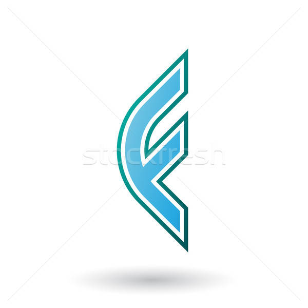 600x600 Blue Letter F Icon With Round Corners And Outer Stripes Vector