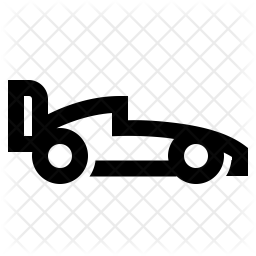 256x256 Racing Car Icon Of Line Style