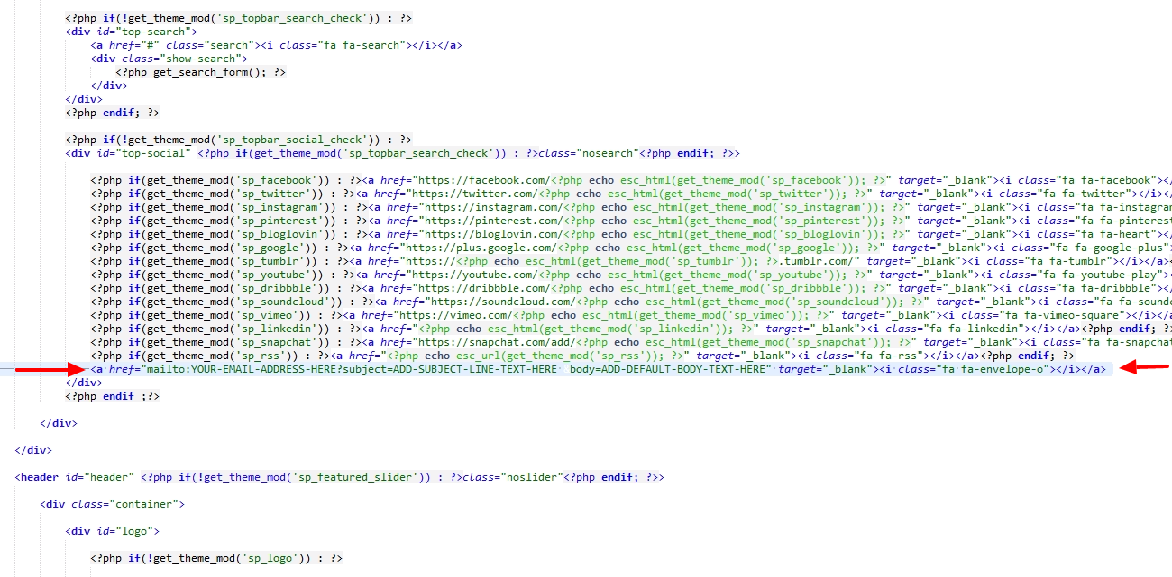 1300x641 Add An Email Icon To Redwood Solo Pine