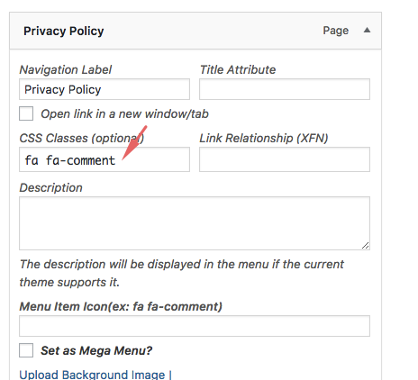 464x422 Add Font Awesome Icon To Menus