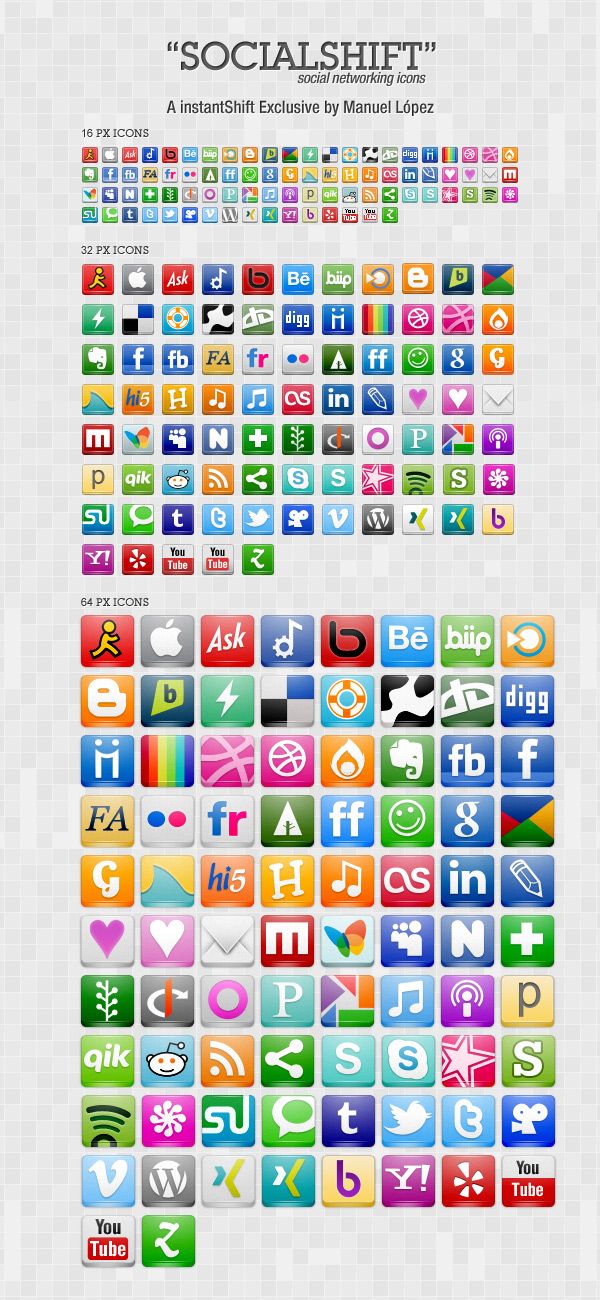 600x1300 Icon Set Free Social Networking Icons